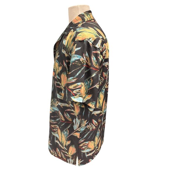 Tropical Leaf Print Short Sleeve Button-Up Shirt By Arido - Picture 2 of 10